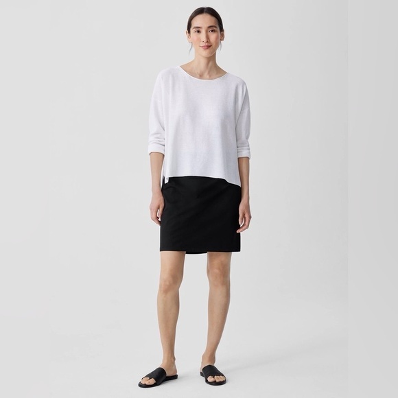 Eileen Fisher Knit Swing Skirt in Black Size Large. - Picture 1 of 7